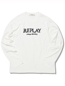 REPLAYレタリングロゴ ベーシックジャージーロンT